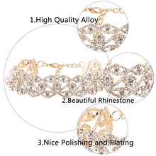 Load image into Gallery viewer, Luxury Diamond Crystal Rhinestone Pendant Choker Collar Gold Silver Chain Necklace Women Wedding Jewelry

