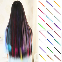 Load image into Gallery viewer, Women 22" Clip On In Colorful Straight Synthetic Hair Toupee Highlight Hair Extension Hair Pieces
