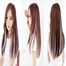 Load image into Gallery viewer, Women 22" Clip On In Colorful Straight Synthetic Hair Toupee Highlight Hair Extension Hair Pieces
