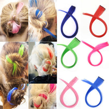 Load image into Gallery viewer, Women 22" Clip On In Colorful Straight Synthetic Hair Toupee Highlight Hair Extension Hair Pieces
