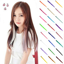 Load image into Gallery viewer, Women 22" Clip On In Colorful Straight Synthetic Hair Toupee Highlight Hair Extension Hair Pieces
