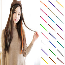 Load image into Gallery viewer, Women 22" Clip On In Colorful Straight Synthetic Hair Toupee Highlight Hair Extension Hair Pieces
