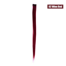 Load image into Gallery viewer, Women 22" Clip On In Colorful Straight Synthetic Hair Toupee Highlight Hair Extension Hair Pieces
