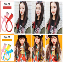 Load image into Gallery viewer, Women 22" Clip On In Colorful Straight Synthetic Hair Toupee Highlight Hair Extension Hair Pieces
