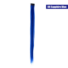 Load image into Gallery viewer, Women 22" Clip On In Colorful Straight Synthetic Hair Toupee Highlight Hair Extension Hair Pieces
