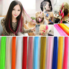 Load image into Gallery viewer, Women 22" Clip On In Colorful Straight Synthetic Hair Toupee Highlight Hair Extension Hair Pieces
