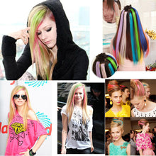 Load image into Gallery viewer, Women 22" Clip On In Colorful Straight Synthetic Hair Toupee Highlight Hair Extension Hair Pieces
