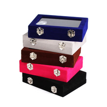 Load image into Gallery viewer, New Velvet Glass Jewelry Box Ring Earring Display Organizer Holder Storage Show Case

