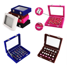 Load image into Gallery viewer, New Velvet Glass Jewelry Box Ring Earring Display Organizer Holder Storage Show Case
