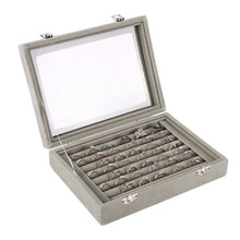 Load image into Gallery viewer, New Velvet Glass Jewelry Box Ring Earring Display Organizer Holder Storage Show Case
