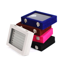 Load image into Gallery viewer, New Velvet Glass Jewelry Box Ring Earring Display Organizer Holder Storage Show Case
