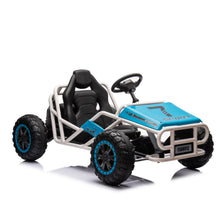 Load image into Gallery viewer, Blue, 24V Ultimate Go-Kart, Ride On Toy for Big Kids Ages 6+, 2x200W Powerful Motor, 6MPH Outdoor/Off road/Dirt Road Electric Car, Wide Seat, Metal Frame, Strong Shock Absorbers, High/Low Speed, Gift

