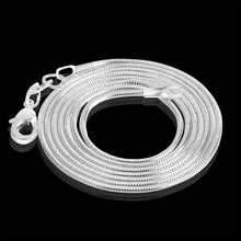 Load image into Gallery viewer, 925 Sterling Silver Plated 1.2mm DIY Snake Chain Charms Link Necklace for Jewelry Making 16-24 inch

