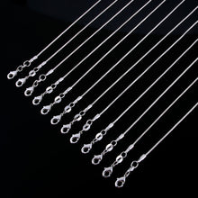 Load image into Gallery viewer, 925 Sterling Silver Plated 1.2mm DIY Snake Chain Charms Link Necklace for Jewelry Making 16-24 inch
