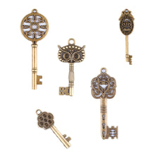 Load image into Gallery viewer, 69Pcs Antique Vintage Bronze Skeleton Key Charms Set DIY Necklace Pendant Jewelry Handmade Making

