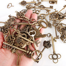 Load image into Gallery viewer, 69Pcs Antique Vintage Bronze Skeleton Key Charms Set DIY Necklace Pendant Jewelry Handmade Making
