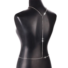 Load image into Gallery viewer, Fashion Women's Silver Shiny Crystal Rhinestone Double Front &amp; Back Body Chains Jewelry
