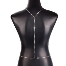 Load image into Gallery viewer, Fashion Women's Silver Shiny Crystal Rhinestone Double Front &amp; Back Body Chains Jewelry

