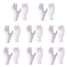 Load image into Gallery viewer, 1 Pair White Cotton Soft Gloves Coin Jewelry Silver Inspection Work Gloves 8.5"
