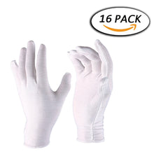 Load image into Gallery viewer, 1 Pair White Cotton Soft Gloves Coin Jewelry Silver Inspection Work Gloves 8.5"
