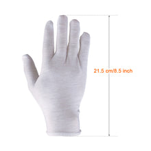 Load image into Gallery viewer, 1 Pair White Cotton Soft Gloves Coin Jewelry Silver Inspection Work Gloves 8.5"
