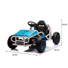 Load image into Gallery viewer, Blue, 24V Ultimate Go-Kart, Ride On Toy for Big Kids Ages 6+, 2x200W Powerful Motor, 6MPH Outdoor/Off road/Dirt Road Electric Car, Wide Seat, Metal Frame, Strong Shock Absorbers, High/Low Speed, Gift
