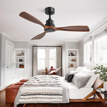 Load image into Gallery viewer, 48 Inch Ceiling Fan Without Light, 3 Solid Wood Blades Outdoor Ceiling Fan 6-speed Reversible DC Motor for Living Room
