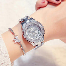 Load image into Gallery viewer, Women Fashion Casual Rhinestone Stainless Steel Dial Analog Quartz Wrist Watch
