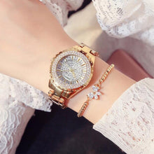 Load image into Gallery viewer, Women Fashion Casual Rhinestone Stainless Steel Dial Analog Quartz Wrist Watch
