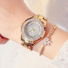 Load image into Gallery viewer, Women Fashion Casual Rhinestone Stainless Steel Dial Analog Quartz Wrist Watch
