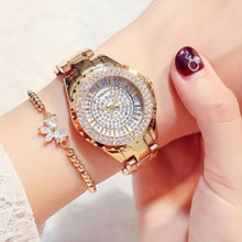 Load image into Gallery viewer, Women Fashion Casual Rhinestone Stainless Steel Dial Analog Quartz Wrist Watch
