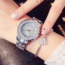 Load image into Gallery viewer, Women Fashion Casual Rhinestone Stainless Steel Dial Analog Quartz Wrist Watch
