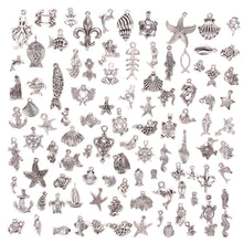 Load image into Gallery viewer, 100 Pcs/Set Lots Tibetan Silver Mixed Styles Sea Animals Charm Pendants DIY Jewelry for Necklace Bracelet Craft Findings
