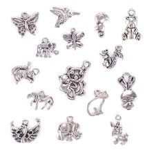 Load image into Gallery viewer, 100 Pcs/Set Lots Tibetan Silver Mixed Animals Styles Charm Pendants DIY Jewelry for Necklace Bracelet Craft Findings
