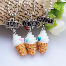 Load image into Gallery viewer, 3Pcs/Set Ice-cream Pendant Best Friend Necklace Friendship Mini kawaii Jewelry BFF Gift

