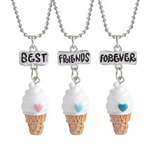Load image into Gallery viewer, 3Pcs/Set Ice-cream Pendant Best Friend Necklace Friendship Mini kawaii Jewelry BFF Gift
