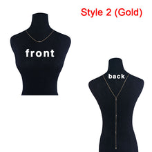 Load image into Gallery viewer, New Fashion Front and Back Crystal Chain Necklace for Women Wedding Dress Summer Jewelry
