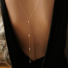 Load image into Gallery viewer, New Fashion Front and Back Crystal Chain Necklace for Women Wedding Dress Summer Jewelry
