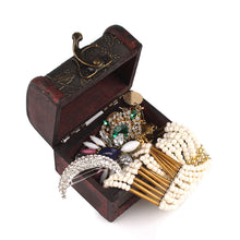 Load image into Gallery viewer, Vintage Jewelry Pearl Necklace Bracelet Gift Box Storage Organizer Wood Case 01
