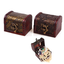 Load image into Gallery viewer, Vintage Jewelry Pearl Necklace Bracelet Gift Box Storage Organizer Wood Case 01
