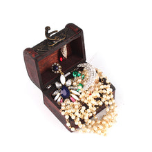 Load image into Gallery viewer, Vintage Jewelry Pearl Necklace Bracelet Gift Box Storage Organizer Wood Case 01
