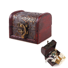 Load image into Gallery viewer, Vintage Jewelry Pearl Necklace Bracelet Gift Box Storage Organizer Wood Case 01
