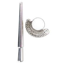 Load image into Gallery viewer, Silver Ring Sizer Stick Gauge Tool Set Metal US Size Standard Mandrel Finger Sizing Measuring Jewelry
