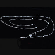 Load image into Gallery viewer, Fashion Rhinestone Crystal Waist Chain Dangle Bar Belly Button Navel Ring Bar Body Piercing Jewelry
