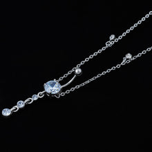 Load image into Gallery viewer, Fashion Rhinestone Crystal Waist Chain Dangle Bar Belly Button Navel Ring Bar Body Piercing Jewelry
