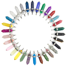 Load image into Gallery viewer, 30 Pcs Bullet Shape Healing Pointed Chakra Gemstone Pendants Quartz Crystal Stone Charm for Necklace Making

