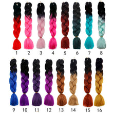 Load image into Gallery viewer, 60CM Kanekalon Ombre Synthetic Jumbo Braiding Hair Extension Afro Twist Braids
