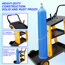 Load image into Gallery viewer, Multi Function 3 tier Welding Cart. gas bottle and accessory storage.Welding Heavy Duty  Cart for Tig Mig Welder and Plasma Cutter  with Upgrade Handles and Increase Storage Space Tank Storage
