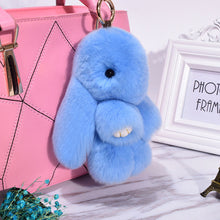 Load image into Gallery viewer, Rabbit Keychain Cute Fluffy Bunny Keychain Faux Rabbit Fur Pompom Key Ring 13cm
