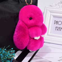 Load image into Gallery viewer, Rabbit Keychain Cute Fluffy Bunny Keychain Faux Rabbit Fur Pompom Key Ring 13cm
